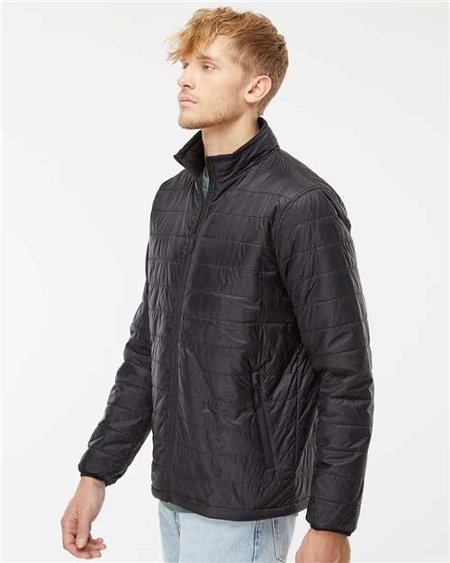 Independent Trading Co. EXP100PFZ Men's Puffer Jacket - Side view