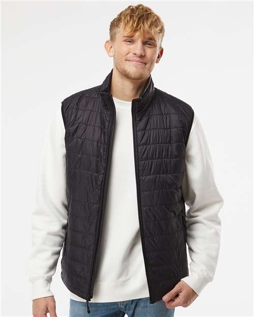 Independent Trading Co. EXP120PFV Men's Puffer Vest - Front view
