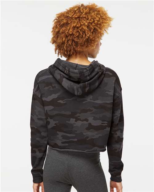 Independent Trading Co. AFX64CRP Women?s Lightweight Crop Hooded Sweatshirt - Back view