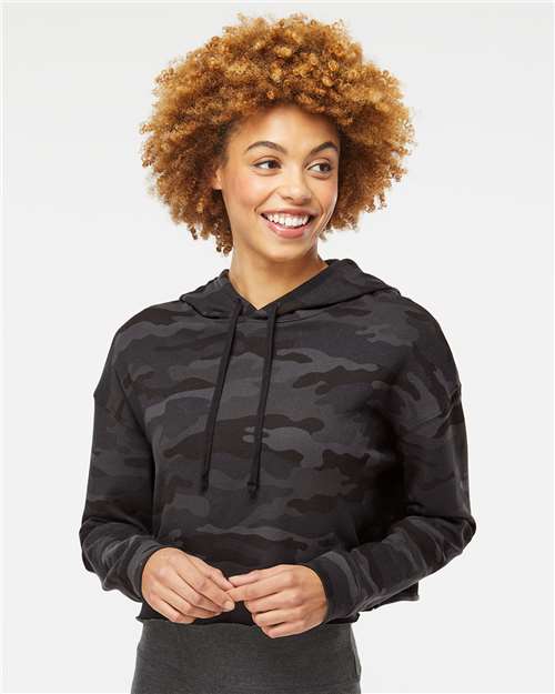Independent Trading Co. AFX64CRP Women?s Lightweight Crop Hooded Sweatshirt - Front view