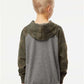 Independent Trading Co. PRM15YSB Youth Lightweight Special Blend Raglan Hooded Sweatshirt - Back view