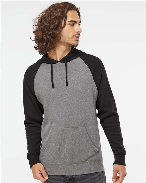 Independent Trading Co. PRM33SBP Unisex Special Blend Raglan Hooded Sweatshirt - Front view