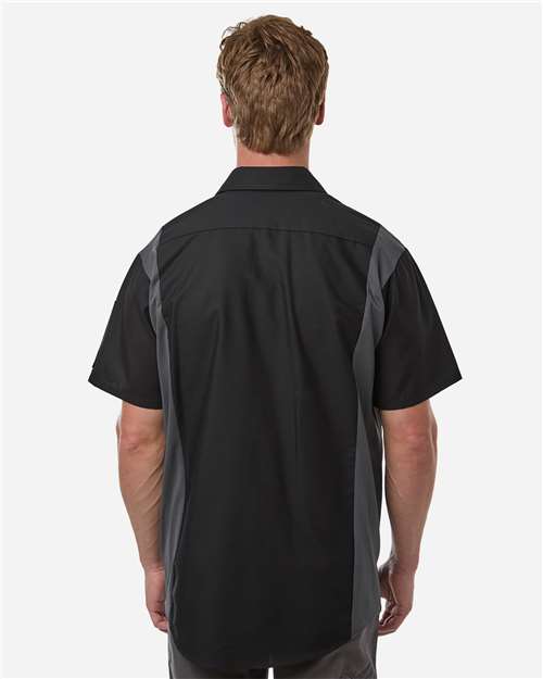 Red Kap SY42 Men's Performance Plus Short Sleeve Shirt With Oilblok Technology - Back view