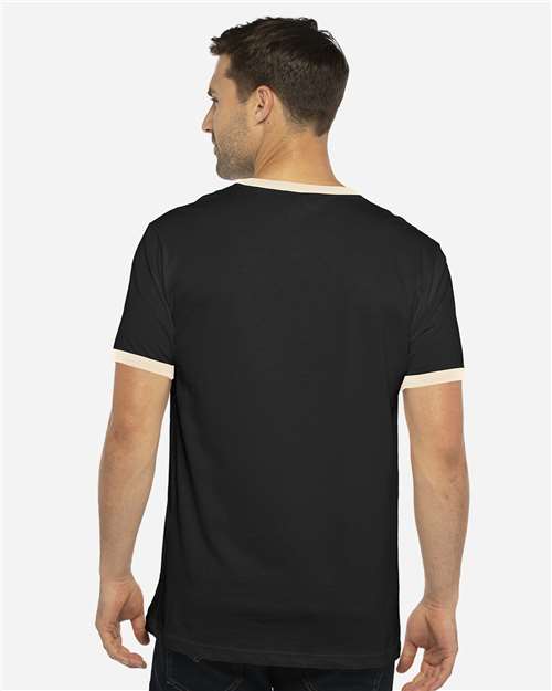 Next Level 3604 Unisex Cotton Ringer Tee - Back view