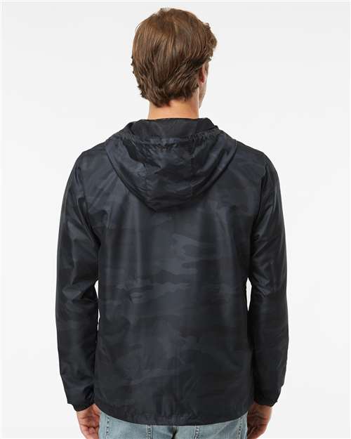 Independent Trading Co. EXP54LWZ Men's Lightweight Windbreaker Full-Zip Jacket - Back view
