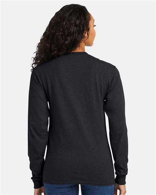 Hanes 5286 Unisex Essential-T Long Sleeve T-Shirt - Back view