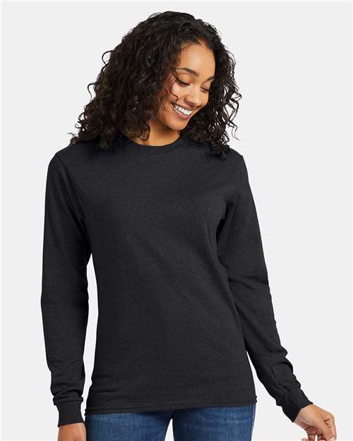 Hanes 5286 Unisex Essential-T Long Sleeve T-Shirt - Front view