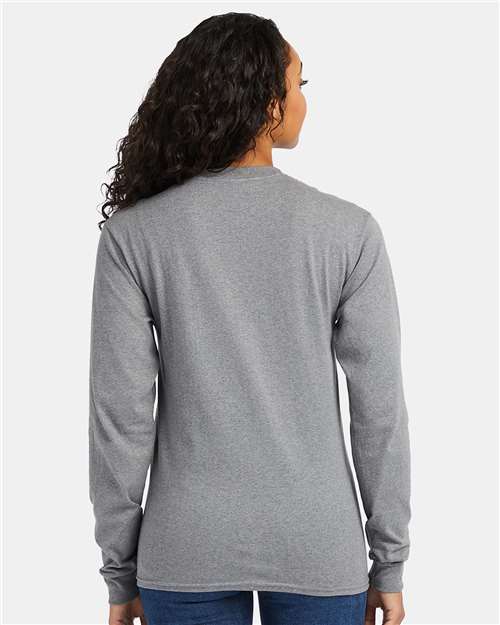 Hanes 5286 Unisex Essential-T Long Sleeve T-Shirt - Back view