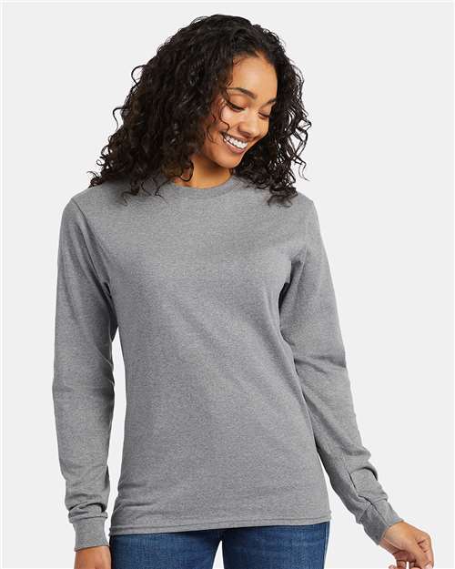 Hanes 5286 Unisex Essential-T Long Sleeve T-Shirt - Front view