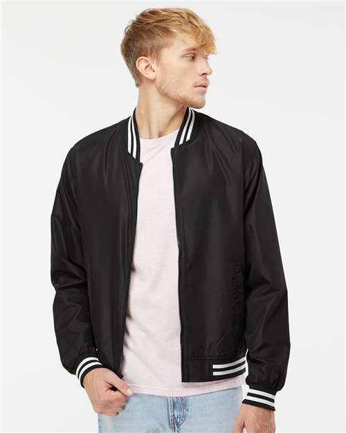 Independent Trading Co. EXP52BMR Unisex Lightweight Bomber Jacket - Front view