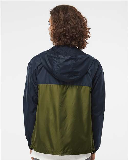Independent Trading Co. EXP54LWZ Men's Lightweight Windbreaker Full-Zip Jacket - Back view
