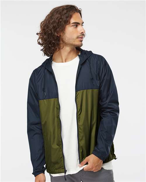 Independent Trading Co. EXP54LWZ Men's Lightweight Windbreaker Full-Zip Jacket - Front view