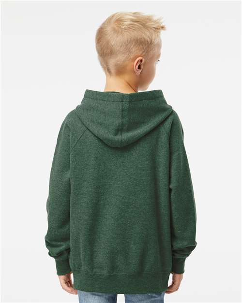 Independent Trading Co. PRM15YSB Youth Lightweight Special Blend Raglan Hooded Sweatshirt - Back view