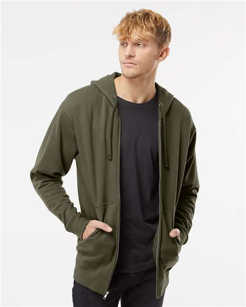 Independent Trading Co. SS4500Z Unisex Midweight Full-Zip Hooded Sweatshirt - Front view