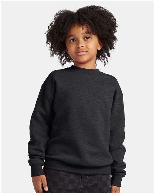Hanes P360 Youth EcoSmart? Crewneck Sweatshirt - Front view