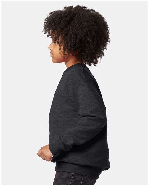 Hanes P360 Youth EcoSmart? Crewneck Sweatshirt - Side view