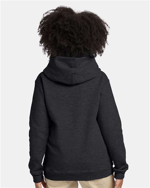 Hanes P473 Youth EcoSmart? Hooded Sweatshirt - Back view