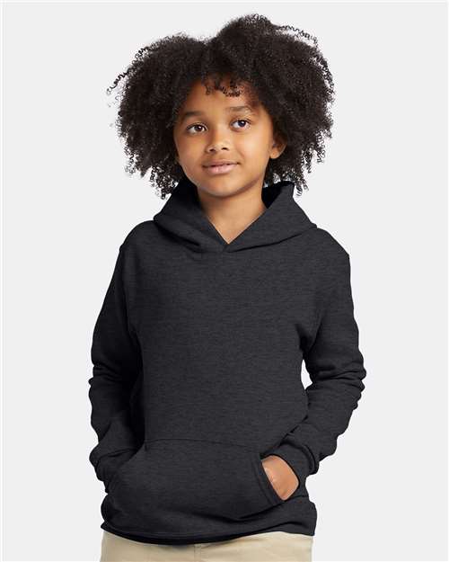 Hanes P473 Youth EcoSmart? Hooded Sweatshirt - Front view