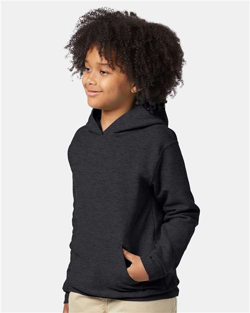 Hanes P473 Youth EcoSmart? Hooded Sweatshirt - Side view