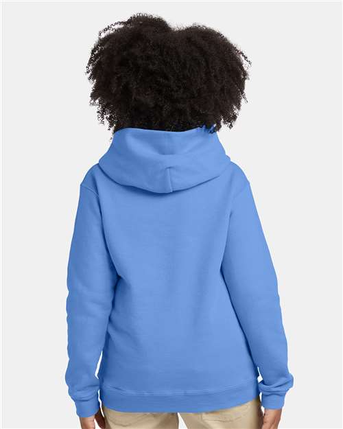 Hanes P473 Youth EcoSmart? Hooded Sweatshirt - Back view