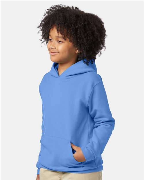 Hanes P473 Youth EcoSmart? Hooded Sweatshirt - Side view