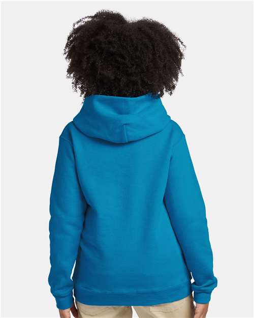 Hanes P473 Youth EcoSmart? Hooded Sweatshirt - Back view