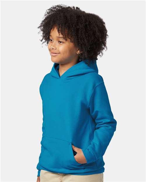 Hanes P473 Youth EcoSmart? Hooded Sweatshirt - Side view