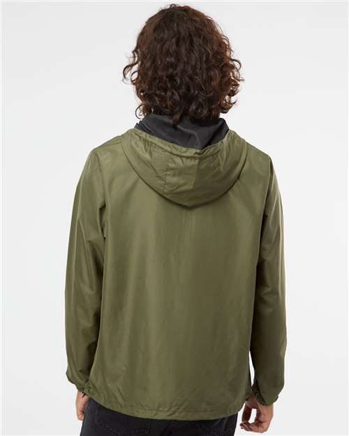 Independent Trading Co. EXP54LWP Unisex Lightweight Quarter-Zip Windbreaker Pullover Jacket - Back view