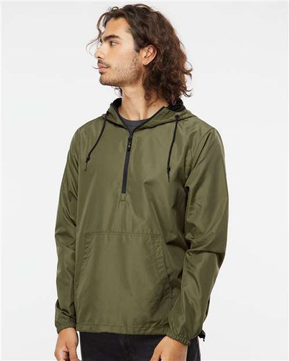 Independent Trading Co. EXP54LWP Unisex Lightweight Quarter-Zip Windbreaker Pullover Jacket - Front view