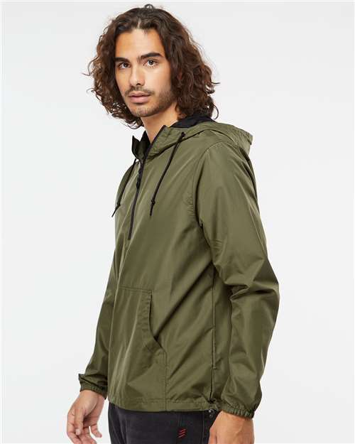 Independent Trading Co. EXP54LWP Unisex Lightweight Quarter-Zip Windbreaker Pullover Jacket - Side view