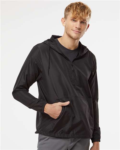 Independent Trading Co. EXP54LWP Unisex Lightweight Quarter-Zip Windbreaker Pullover Jacket - Front view
