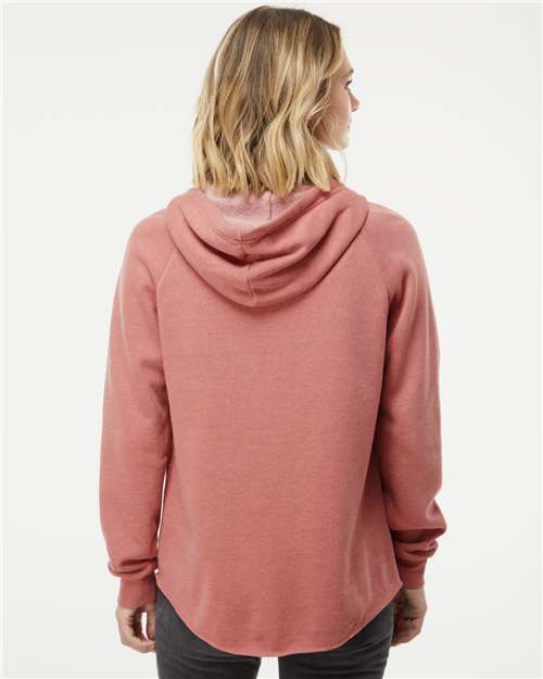 Independent Trading Co. PRM2500Z Women's California Wave Wash Full-Zip Hooded Sweatshirt - Back view