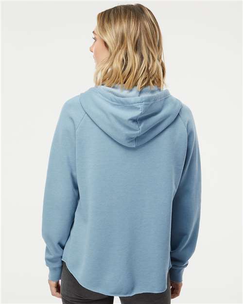Independent Trading Co. PRM2500Z Women's California Wave Wash Full-Zip Hooded Sweatshirt - Back view