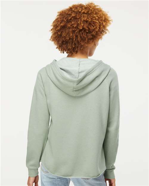 Independent Trading Co. PRM2500Z Women's California Wave Wash Full-Zip Hooded Sweatshirt - Back view