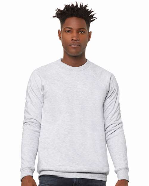 BELLA  CANVAS 3901 Unisex Sponge Fleece Raglan Crewneck Sweatshirt - Front view