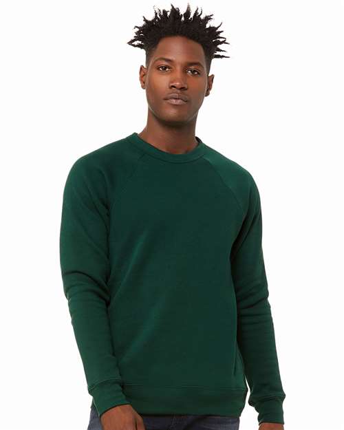 BELLA  CANVAS 3901 Unisex Sponge Fleece Raglan Crewneck Sweatshirt - Front view