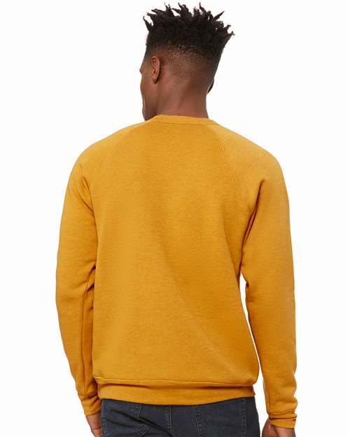 BELLA  CANVAS 3901 Unisex Sponge Fleece Raglan Crewneck Sweatshirt - Back view