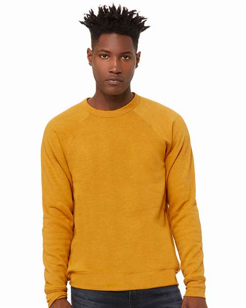 BELLA  CANVAS 3901 Unisex Sponge Fleece Raglan Crewneck Sweatshirt - Front view