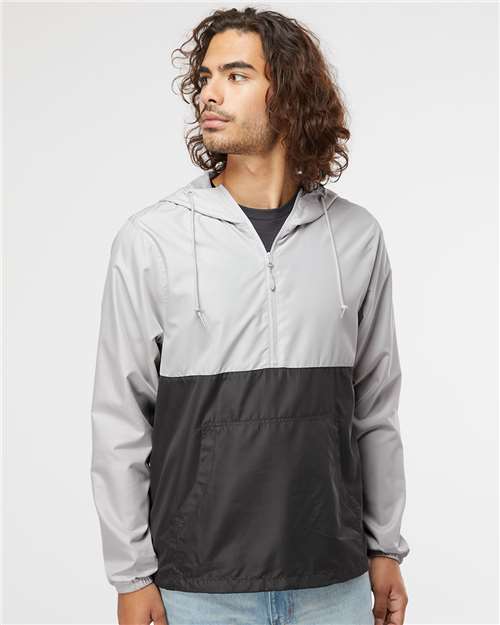 Independent Trading Co. EXP54LWP Unisex Lightweight Quarter-Zip Windbreaker Pullover Jacket - Front view