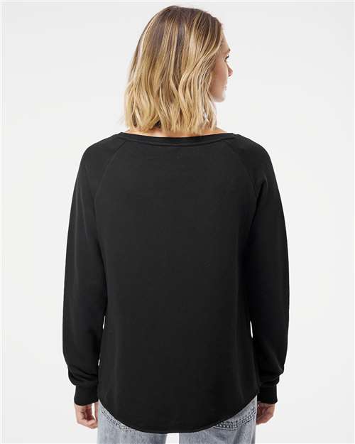 Independent Trading Co. PRM2000 Women's California Wave Wash Crewneck Sweatshirt - Back view