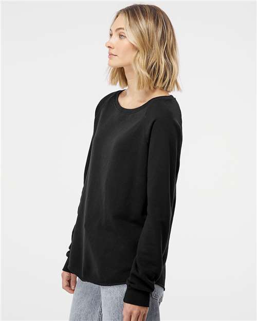 Independent Trading Co. PRM2000 Women's California Wave Wash Crewneck Sweatshirt - Side view