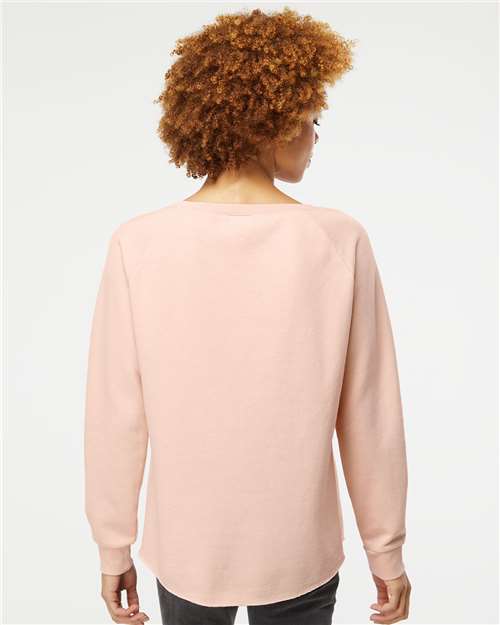 Independent Trading Co. PRM2000 Women's California Wave Wash Crewneck Sweatshirt - Back view