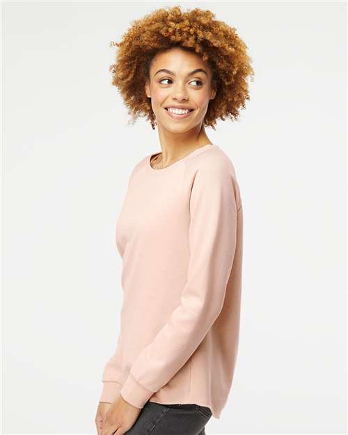 Independent Trading Co. PRM2000 Women's California Wave Wash Crewneck Sweatshirt - Side view