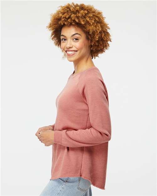 Independent Trading Co. PRM2000 Women's California Wave Wash Crewneck Sweatshirt - Side view