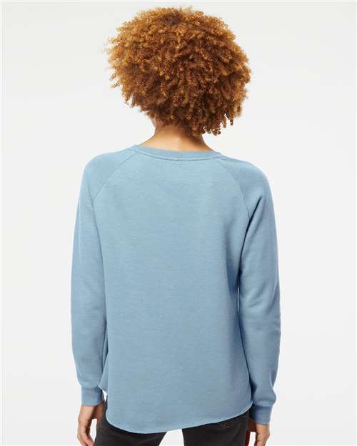 Independent Trading Co. PRM2000 Women's California Wave Wash Crewneck Sweatshirt - Back view