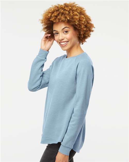 Independent Trading Co. PRM2000 Women's California Wave Wash Crewneck Sweatshirt - Side view