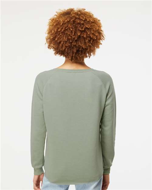 Independent Trading Co. PRM2000 Women's California Wave Wash Crewneck Sweatshirt - Back view