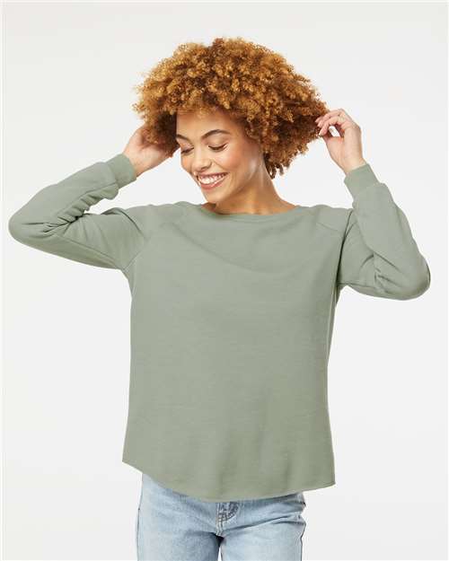 Independent Trading Co. PRM2000 Women's California Wave Wash Crewneck Sweatshirt - Front view