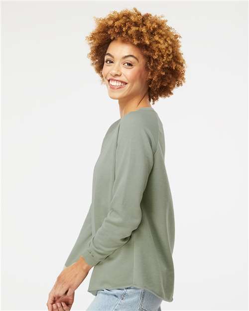 Independent Trading Co. PRM2000 Women's California Wave Wash Crewneck Sweatshirt - Side view