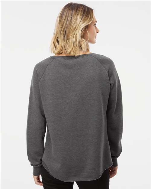 Independent Trading Co. PRM2000 Women's California Wave Wash Crewneck Sweatshirt - Back view